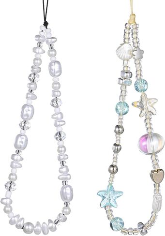 Beaded Camera Wrist Strap, Pearl Phone Wrist Strap Lanyard Cute Phone Charms Phones Case Charms Camera Charm Straps Lanyard Keychain Wristlet in Saudi Arabia