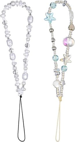 Beaded Camera Wrist Strap, Pearl Phone Wrist Strap Lanyard Cute Phone Charms Phones Case Charms Camera Charm Straps Lanyard Keychain Wristlet in Saudi Arabia