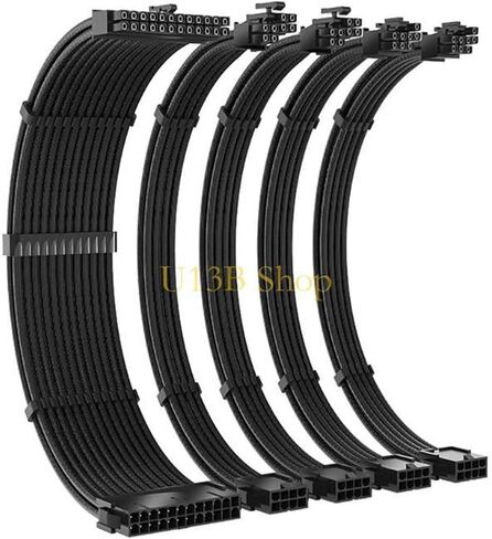 مجموعة موسع كابل الطاقة المضفرة U13B ATX24Pin // PCIE 8Pin CPU 8Pin مع أمشاط in Saudi Arabia
