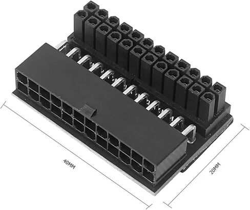 ATX 24Pin أنثى إلى 24Pin ذكر محول الطاقة 90 درجة أجهزة الكمبيوتر المكتبية اللوحة الأم 24 دبوس كابل موصل لكابل إمدادات الطاقة (2 قطعة) in Saudi Arabia