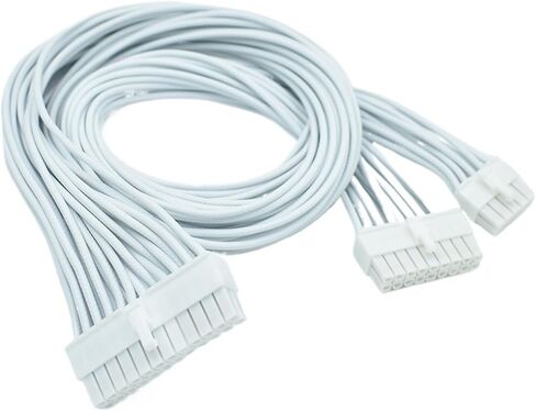 16AWG Individual Black Braided Pattern Cable 18 Pin+10 Pin to 24 Pin ATX PSU Power Modular for TY>pe 4 RM1000X RMi SF750A(White) in Kuwait