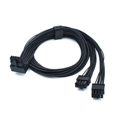 لـ Ⅰ 1200 واط Ⅱ 1000 واط 2 * 8Pin إلى 12VHPWR PCIE 5.0 16Pin ATX3.0 كابل إمداد الطاقة المعياري لبطاقة فيديو وحدة معالجة الرسومات RTX40 (انحناء أسود للأسفل) in Kuwait