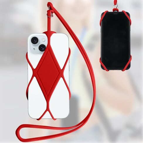 Adjustable Silicone Phone Lanyard Strap, Neck Phone Holder for Smartphones, Universal Phone Case with Strap in Saudi Arabia