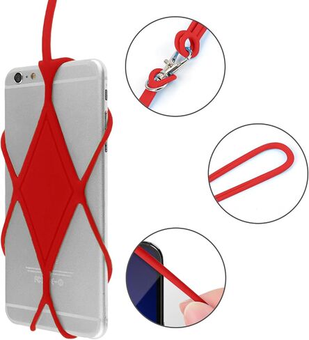 Adjustable Silicone Phone Lanyard Strap, Neck Phone Holder for Smartphones, Universal Phone Case with Strap in Saudi Arabia