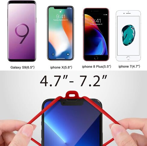 Adjustable Silicone Phone Lanyard Strap, Neck Phone Holder for Smartphones, Universal Phone Case with Strap in Saudi Arabia