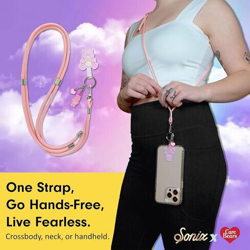 Sonix x Sanrio | Crossbody Phone Strap with Charms | Adjustable, Universal Cell Phone Rope Strap Lanyard | Pink Cord | Hello Kitty Pink Bows in Saudi Arabia