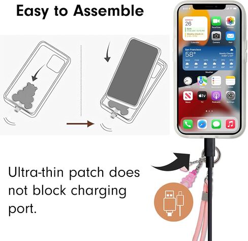 Sonix x Sanrio | Crossbody Phone Strap with Charms | Adjustable, Universal Cell Phone Rope Strap Lanyard | Pink Cord | Hello Kitty Pink Bows in Saudi Arabia