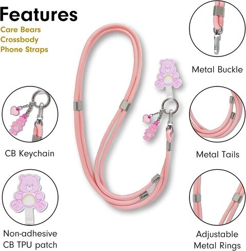 Sonix x Sanrio | Crossbody Phone Strap with Charms | Adjustable, Universal Cell Phone Rope Strap Lanyard | Pink Cord | Hello Kitty Pink Bows in Saudi Arabia