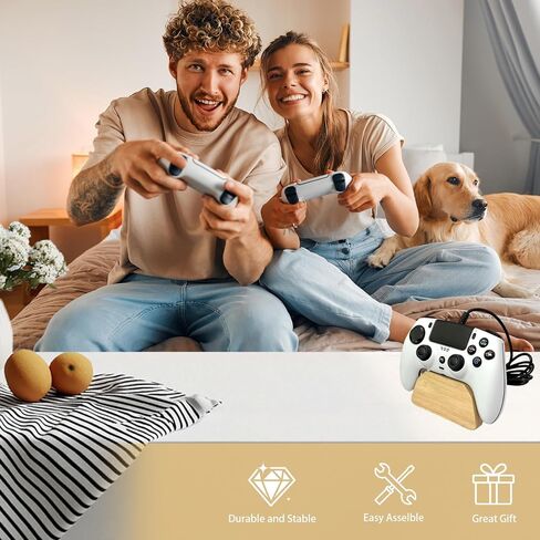 حامل وحدة تحكم من الخشب الصلب، حامل وحدة تحكم في الألعاب لمنظم وحدة التحكم المكتبية يناسب Xbox، وPS4، وPs5، وأفضل هدية للابن والزوج والصديق in Saudi Arabia