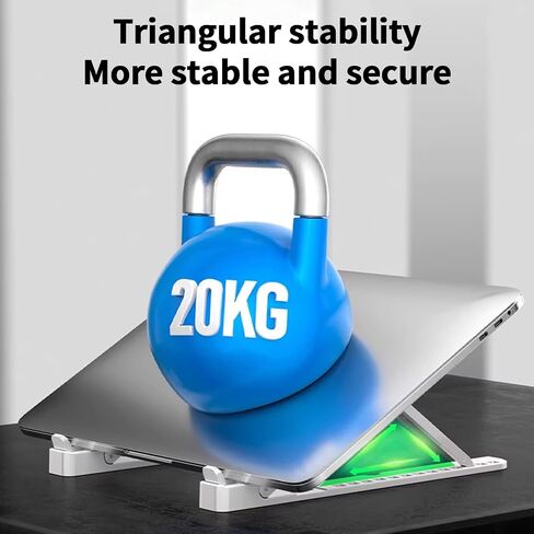 Laptop Stand for Desk,Adjustable ABS & Silicone Foldable Riser with Ventilated Cooling-Holder for 10-15.6" Notebooks,Tablets and Computers,White in Saudi Arabia