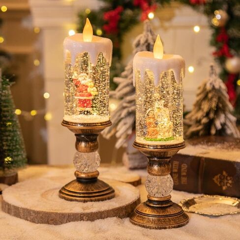 Christmas Decorations, Candle Lights, Christmas Crystal Lights, Glowing Snow, Comes with 8 Songs, USB Charging in Saudi Arabia