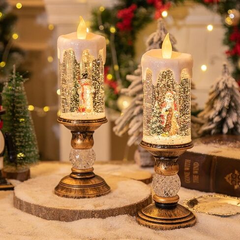 Christmas Decorations, Candle Lights, Christmas Crystal Lights, Glowing Snow, Comes with 8 Songs, USB Charging in Saudi Arabia