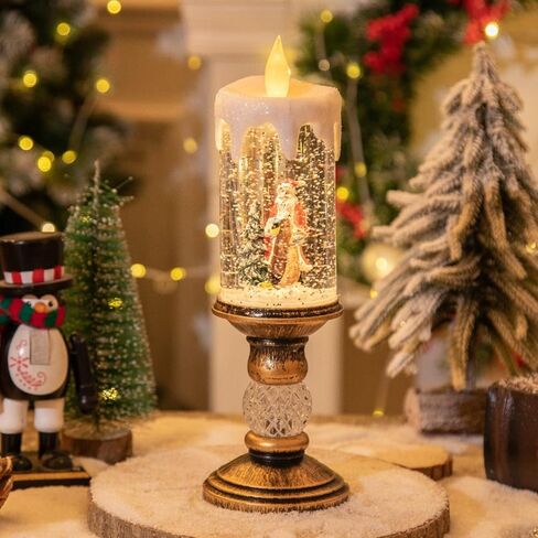 Christmas Decorations, Candle Lights, Christmas Crystal Lights, Glowing Snow, Comes with 8 Songs, USB Charging in Saudi Arabia