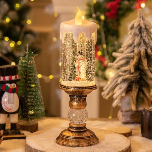 Christmas Decorations, Candle Lights, Christmas Crystal Lights, Glowing Snow, Comes with 8 Songs, USB Charging in Saudi Arabia