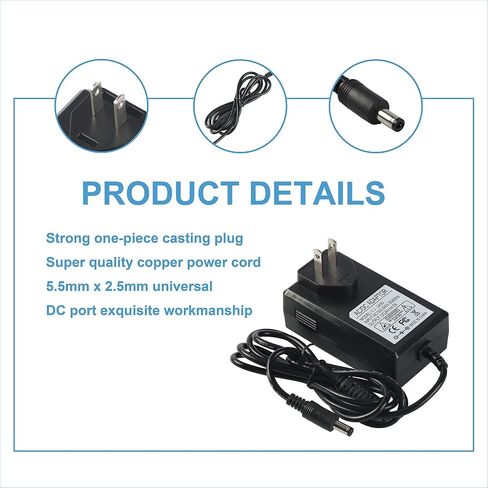 24V 3A Power Supply 72W AC Adapter Power Cord 100-240V 50-60Hz to DC 24 Volt 3 Amp Transformer 2A 1A Converter with 5.5x2.1mm DC Barrel for LED Strip Module Light, CCTV Camera System in Saudi Arabia