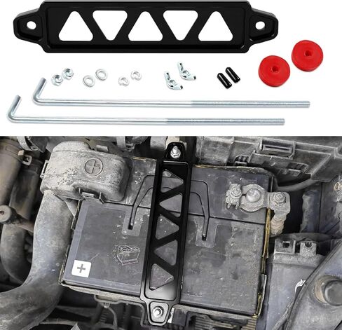 ASUBHA Battery Hold Down Sets, Aluminum Alloy Battery Tie Down Mount Bracket, Battery Hold Down Bracket with J Bolts, Universal 8.5" Triangular Five-Hole Car Battery Holder Kit for Car, SUV, RV in Saudi Arabia
