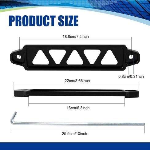 ASUBHA Battery Hold Down Sets, Aluminum Alloy Battery Tie Down Mount Bracket, Battery Hold Down Bracket with J Bolts, Universal 8.5" Triangular Five-Hole Car Battery Holder Kit for Car, SUV, RV in Saudi Arabia