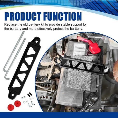 ASUBHA Battery Hold Down Sets, Aluminum Alloy Battery Tie Down Mount Bracket, Battery Hold Down Bracket with J Bolts, Universal 8.5" Triangular Five-Hole Car Battery Holder Kit for Car, SUV, RV in Saudi Arabia