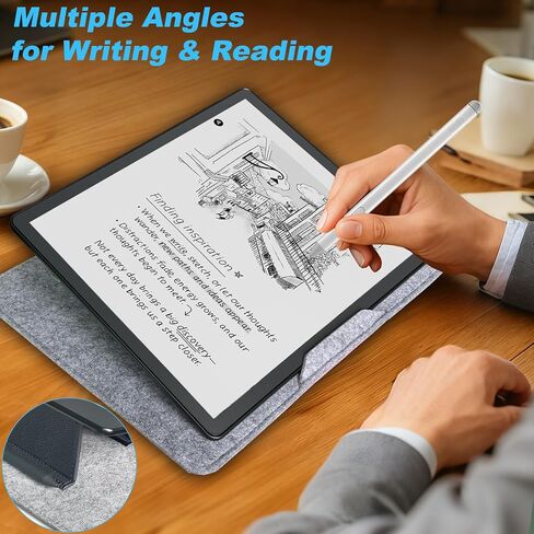 DMluna Tablet Sleeve Bag for Kindle Scribe/Scribe Colorsoft 11" 2025 Release, Protective Case Cover with Adjustable Stand Function & Pen Holder, Scratch Resistant, Organization, Grey+Black in Saudi Arabia