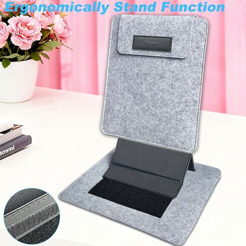 DMluna Tablet Sleeve Bag for Kindle Scribe/Scribe Colorsoft 11" 2025 Release, Protective Case Cover with Adjustable Stand Function & Pen Holder, Scratch Resistant, Organization, Grey+Black in Saudi Arabia