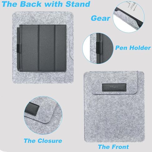 DMluna Tablet Sleeve Bag for Kindle Scribe/Scribe Colorsoft 11" 2025 Release, Protective Case Cover with Adjustable Stand Function & Pen Holder, Scratch Resistant, Organization, Grey+Black in Saudi Arabia