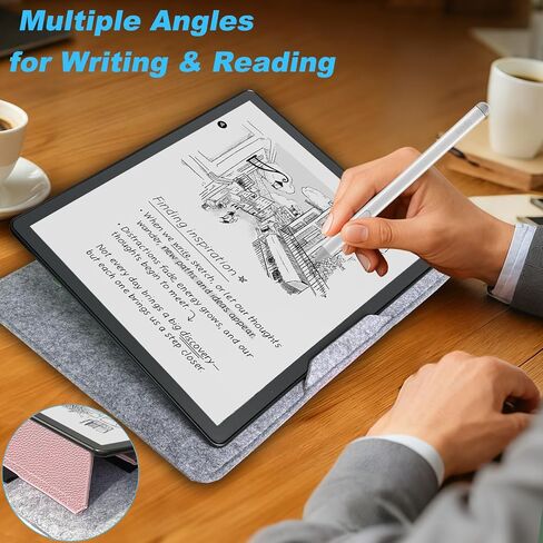 DMluna Tablet Sleeve Bag for Kindle Scribe/Scribe Colorsoft 11" 2025 Release, Protective Case Cover with Adjustable Stand Function & Pen Holder, Scratch Resistant, Organization, Grey+Black in Saudi Arabia