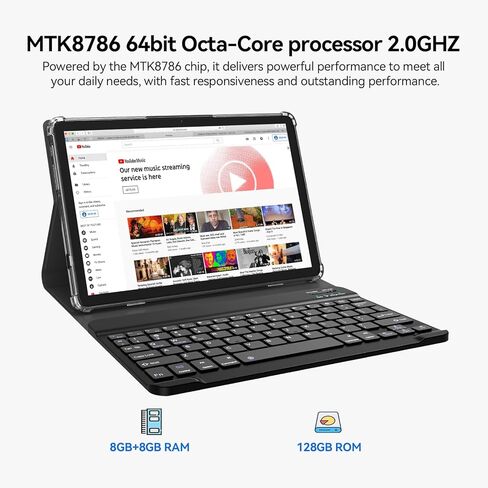 Tablet, 2025 Latest 11 inch Android 15 Tablet, 5G WiFi+Cellular, MTK8786 Octa-Core, 16GB 128GB 1TB Expansion, 4G LTE Tableta, 21MP Camera, Gemini AI 2.0, Tablets with Keyboard, Mouse, Case in Kuwait