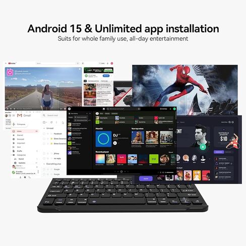 Tablet, 2025 Latest 11 inch Android 15 Tablet, 5G WiFi+Cellular, MTK8786 Octa-Core, 16GB 128GB 1TB Expansion, 4G LTE Tableta, 21MP Camera, Gemini AI 2.0, Tablets with Keyboard, Mouse, Case in Kuwait
