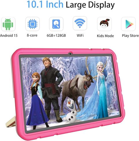 تابلت للأطفال مقاس 10 بوصة وسعة 128 جيجابايت، نظام تشغيل Android 15 للأطفال - مراقبة أبوية، ذاكرة وصول عشوائي 6 جيجابايت، وحدة معالجة مركزية 8 النواة، شاشة لمس عالية الدقة، واي فاي، بطارية كبيرة، مع حافظة متضمنة باللون الأزرق in Kuwait