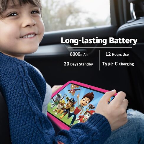 تابلت للأطفال مقاس 10 بوصة وسعة 128 جيجابايت، نظام تشغيل Android 15 للأطفال - مراقبة أبوية، ذاكرة وصول عشوائي 6 جيجابايت، وحدة معالجة مركزية 8 النواة، شاشة لمس عالية الدقة، واي فاي، بطارية كبيرة، مع حافظة متضمنة باللون الأزرق in Kuwait