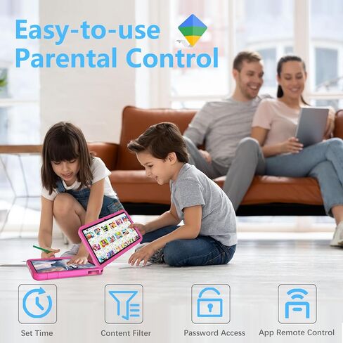 تابلت للأطفال مقاس 10 بوصة وسعة 128 جيجابايت، نظام تشغيل Android 15 للأطفال - مراقبة أبوية، ذاكرة وصول عشوائي 6 جيجابايت، وحدة معالجة مركزية 8 النواة، شاشة لمس عالية الدقة، واي فاي، بطارية كبيرة، مع حافظة متضمنة باللون الأزرق in Kuwait