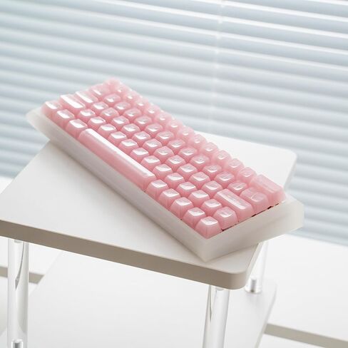 Crystal Transparent Clear Keycaps Jelly, Pink MDA Profile, 115 Keys Cute Custom Set for Cherry MX, Mechanical Gaming Keyboards, RGB Compatible (Pink) in Saudi Arabia