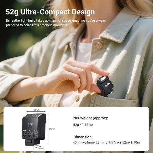 فلاش كاميرا Godox iT22-S Mini TTL أسود لكاميرا سوني - تمت ترقيته من iM22، وضع TTL الجديد والملحقات المغناطيسية، وزن 52 جرام، 700+ ومضة، إعادة التدوير 1.5 ثانية، شحن USB-C in Saudi Arabia