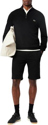 Lacoste Men's Slim Fit Stretch Cotton Bermuda Shorts ، Blue Navy Blue ، 34 in Saudi Arabia