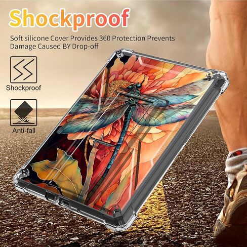حافظة شفافة لجهاز Kindle Paperwhite 11th Gen 2021 & Signature Edition غطاء TPU ناعم مع مسند وحافظة متينة مقاومة للصدمات لجهاز Kindle Paperwhite 2021، فطر الضفدع الجالس in Kuwait