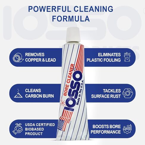 Iosso 10215 Bore Cleaner – 1.5 oz Concentrated Paste Formula – Non-Corrosive, Non-Flammable– Made in USA in Saudi Arabia
