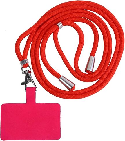 Universal Nylon Crossbody Phone Lanyard with Patch Holder, Adjustable Hands-Free Neck Strap for Smartphones in Saudi Arabia