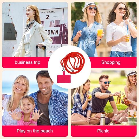 Universal Nylon Crossbody Phone Lanyard with Patch Holder, Adjustable Hands-Free Neck Strap for Smartphones in Saudi Arabia