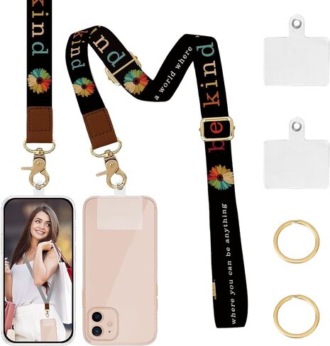 Phone Lanyard Crossbody Wrist Strap, Universal Adjustable Neck Straps Phone Lanyard With Wrist Strap for Car Keys Keychain Wallet Phone Case ID Badge Accessories Travel Essentials in Kuwait