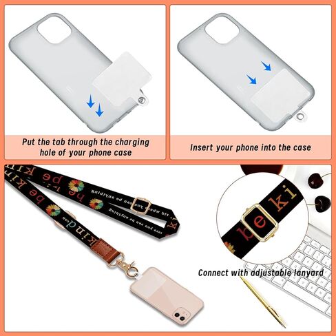 Phone Lanyard Crossbody Wrist Strap, Universal Adjustable Neck Straps Phone Lanyard With Wrist Strap for Car Keys Keychain Wallet Phone Case ID Badge Accessories Travel Essentials in Kuwait