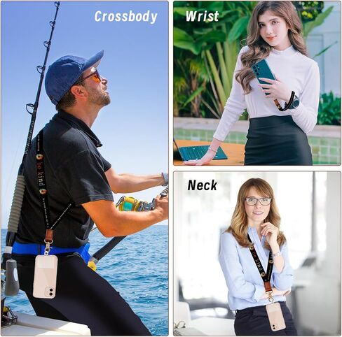 Phone Lanyard Crossbody Wrist Strap, Universal Adjustable Neck Straps Phone Lanyard With Wrist Strap for Car Keys Keychain Wallet Phone Case ID Badge Accessories Travel Essentials in Kuwait