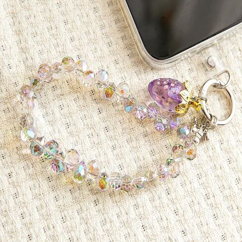 Sparkling Beaded Phone Charm, Detachable Anti Theft Cell Phone Lanyard Hands-Free Wrist Strap, Phone Chain Wristlet for Women in Saudi Arabia