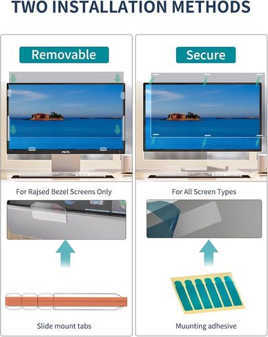 Seorsok 2-Pack 21.5 Inch Privacy Screen for Computer Monitor 16:9 Aspect Ratio,Anti Peeping Anti Blue Light Computer Monitor Privacy Filter,Removable Eye Protection&Anti-Scratch 21.5in Protector Film in Saudi Arabia