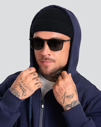 قبعة صياد قصيرة من الصوف من ROYBENS Swag للرجال والنساء، قبعة شتوية دافئة مبطنة بالصوف، قبعة جمجمة منسوجة من الكفة in Kuwait