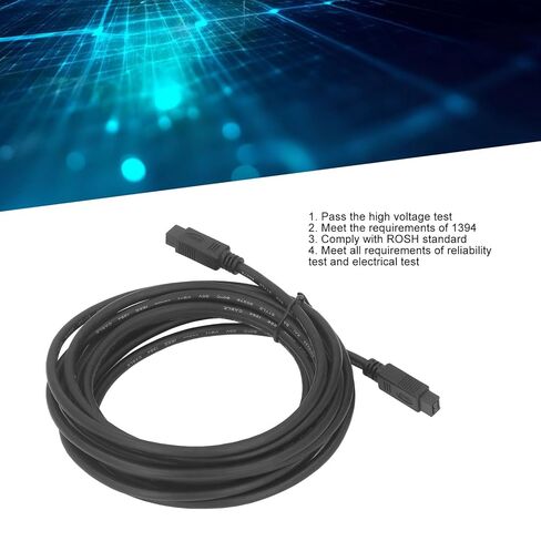كابل 4.5M IEEE 1394b FireWire 800 9 Pin Male إلى 9 Pin Male 800Mbps لنقل البيانات للكاميرات الرقمية والطابعات والماسحات الضوئية وواجهات الصوت in Kuwait