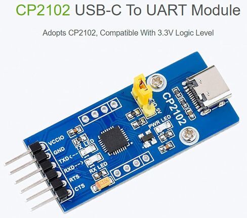 وحدة اتصال waveshare CP2102 USB-C إلى UART (TTL)، موصل USB من النوع C، متوافق مع مستوى منطقي 3.3 فولت، يدعم Linux، Android، Wince، Windows 7/8/10/11، إلخ in Saudi Arabia