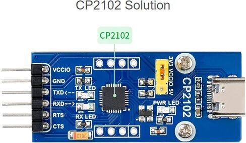 وحدة اتصال waveshare CP2102 USB-C إلى UART (TTL)، موصل USB من النوع C، متوافق مع مستوى منطقي 3.3 فولت، يدعم Linux، Android، Wince، Windows 7/8/10/11، إلخ in Saudi Arabia