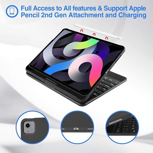 حافظة لوحة المفاتيح ProCase لجهاز iPad Air 4th Gen 10.9 بوصة 2020 / iPad Pro 11 بوصة 2018 2020 (الجيل الأول والثاني) مع حافظة iPad Air 4 مقاس 10.9 بوصة 2020 مع حافظة لجهاز الكمبيوتر اللوحي in Kuwait