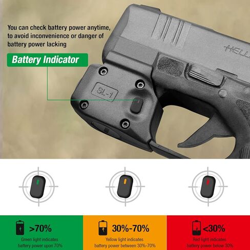 WARRIORLAND IWB Kydex Holster with 150 Lumens Min Gun Light Combo, Springfield Micro Compact Hellcat Pistol, 150 Lumens Hellcat Handgun Light, LED Tactical Flashlight SL-1 w/Hellcat Holster in Kuwait