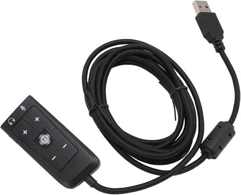 Keenso USB to 3.5mm Jack Immersive Audio Sound Card Adapter with Volume Control for Cloud II, LED Indicator, Plug and Play for PC, in Saudi Arabia